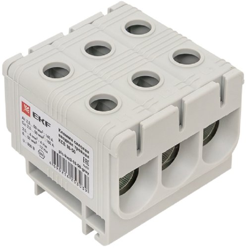 Клемма вводная силовая EKF PROxima КВС-16/50 3х-рядная 16-50мм2 серый картинка 